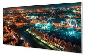 Nástenný panel  Gdańsk River nočné panorama 100x50 cm
