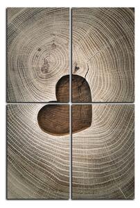 Obraz na plátne - Srdce na drevenom pozadí - obdĺžnik 7207E (120x80 cm)
