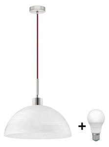 LED luster na lanku 1xE27/60W/230V biela/červená