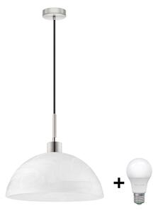 LED luster na lanku 1xE27/60W/230V biela/čierna