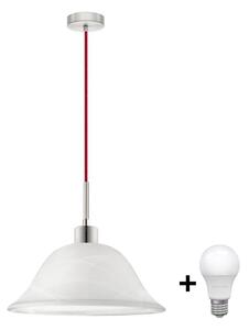 LED luster na lanku 1xE27/60W/230V biela/červená