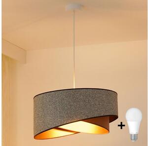 Brilagi - LED Luster na lanku LYRA 1xE27/15W/230V šedá/krémová/zlatá