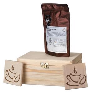 ČistéDrevo Darčeková drevená krabička pre milovníkov kávy