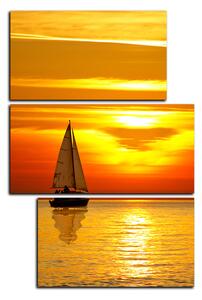Obraz na plátne - Loď pri západe slnka - obdĺžnik 7247D (90x60 cm)