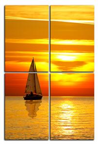 Obraz na plátne - Loď pri západe slnka - obdĺžnik 7247E (90x60 cm)