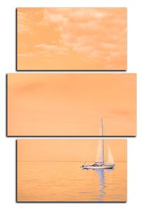 Obraz na plátne - Plachetnica na mori - obdĺžnik 7248FC (90x60 cm)