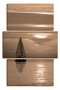 Obraz na plátne - Loď pri západe slnka - obdĺžnik 7247FC (90x60 cm)