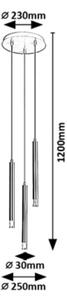 Rabalux 72358 - Luster na lanku RAMIRA 3xG9/5W/230V čierna