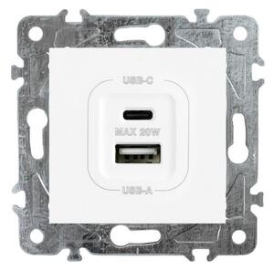Elhard Zásuvka USB A+C Royal 20W, biela YK2133W