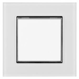 Elhard Vypínač Royal Glass Elegant č.1 s rámčekom, biely - kompletný YE5301W