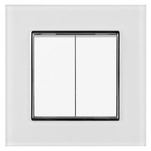 Elhard Vypínač Royal Glass Elegant č.5 s rámčekom, biely - kompletný YE5305W