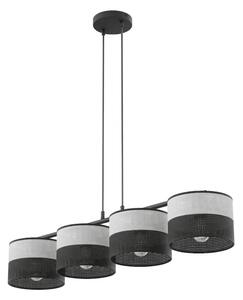 Luster na lanku KARBON 4xE27/15W/230V čierna/sivá