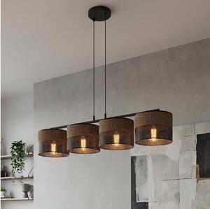 Závesný luster na lanku KARBON 4xE27/15W/230V čierna/hnedá