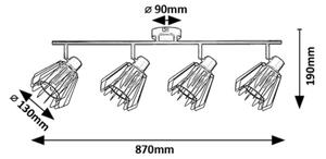 Rabalux 73070 - Bodové svietidlo EMERENCIA 4xE14/40W/230V