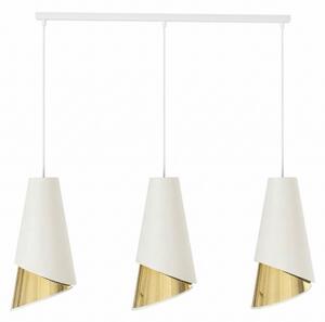 Luster na lanku MODA 3xE27/15W/230V biely/zlatý