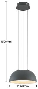 Lindby Juliven závesné LED svietidlo, sivá, 32 cm