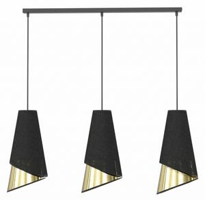 Luster na lanku MODA 3xE27/15W/230V čierna/zlatá