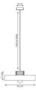 Závesný luster na lanku KIVI 1xE27/15W/230V biely