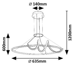 Rabalux 72022 - LED Stm. luster na lanku MENAZI LED/46W/230V 3000-6500K + DO