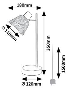 Rabalux 74018 - Stolná lampa FARELIA 1xE14/10W/230V