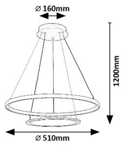 Rabalux 72040 - LED Stm. luster na lanku JASERO LED/42W/230V 3000-6500K + DO