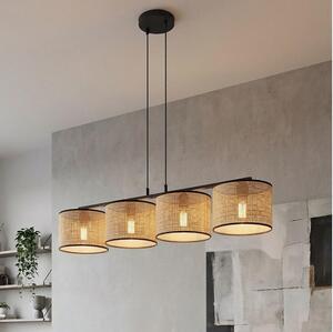 Luster na lankách ECO 4xE27/15W/230V béžová/ratan