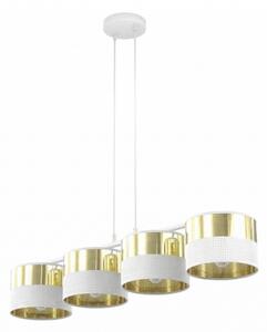 Luster na lanku LUX 4xE27/15W/230V biela/zlatá