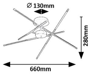 Rabalux 71338 - LED Prisadený luster HENLI2 LED/40W/230V 3000K čierna