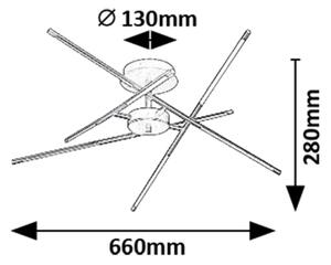 Rabalux 71339 - LED Prisadený luster HENLI2 LED/40W/230V 3000K zlatá