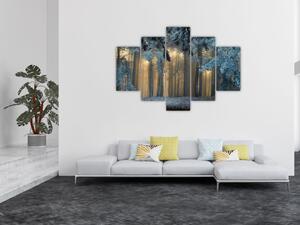 Obraz zasneženého lesa (150x105 cm)