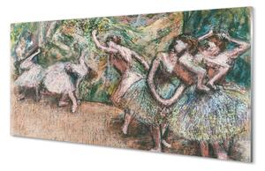 Sklenený obklad do kuchyne Skica ženy tancujú lesa 100x50 cm