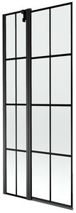 Mexen Flip vaňová zástena jednokrídlová 80 x 150 cm, Čierny vzor, Čierna - 894-080-101-70-77