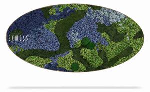 Machový obraz Elipsa BEMOSS® ORTHO OMBRE Blue - 50 x 100 cm