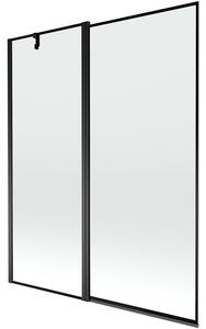 Mexen Flip vaňová zástena jednokrídlová 140 x 150 cm, Čierny vzor, Čierna - 894-140-101-70-70