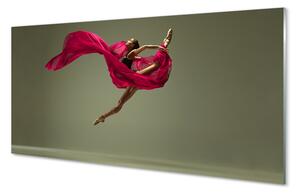 Nástenný panel  Žena ružové motúz materiál 100x50 cm