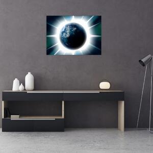 Obraz ožiarenej planéty (70x50 cm)