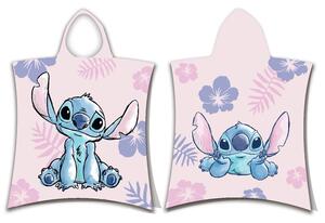 DETSKÝ BAVLNENÝ PONČO UTERÁK S KAPUCŇOU LILO AND STITCH 50X115 CM VZOROVANÁ