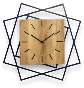 Kovové hodiny s dubovým drevom LOFT