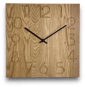 Nástenné hodiny z dubového dreva - FLEX - 30cm , Čierna , Bez gravírovania
