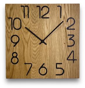 Nástenné hodiny z dubového dreva FLEX Black - 30cm , Čierna , Bez gravírovania