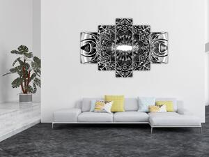 Obraz čiernobielych ornamentov (150x105 cm)