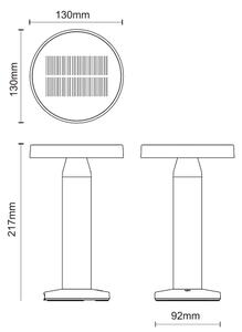 Zuma Line DT33611 - LED Solárna lampa CARLI LED/2W/2000 mAh IP44 čierna