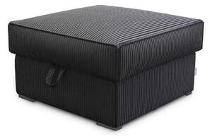 Čierny taburet SMART COSARO s úložným priestorom 65x65 cm