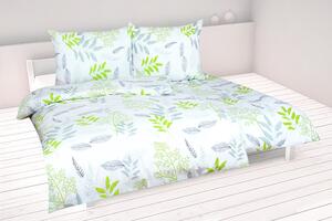 Jerry Fabrics Bavlnená posteľná bielizeň 2x 140x200 + 2x 70x90 cm - LISTERA limetková