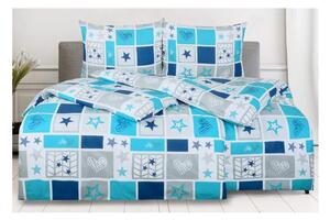 Jerry Fabrics Bavlnená posteľná bielizeň 2x 140x200 + 2x 70x90 cm - LIVANA tyrkysová