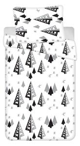 Jerry Fabrics Bavlnená posteľná bielizeň 2x 140x200 + 2x 70x90 cm - GOMBA čierna
