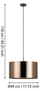 Eglo 39356 - Luster na lanku SAGANTO 1 1xE27/60W/230V medená