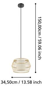 Eglo 390233 - Luster na lanku MONTERROSO 1xE27/40W/230V bambus
