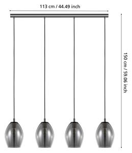 Eglo 39566 - Luster na lanku ESTANYS 4xE27/60W/230V dymová