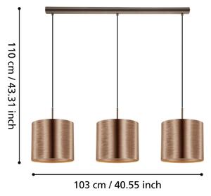 Eglo 39357 - Luster na lanku SAGANTO 1 3xE27/60W/230V medená